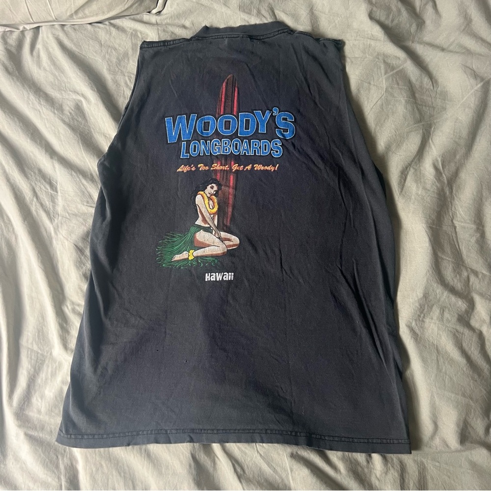Vintage Woody’s Longboards Hawaii Muscle Tank Top Size Medium